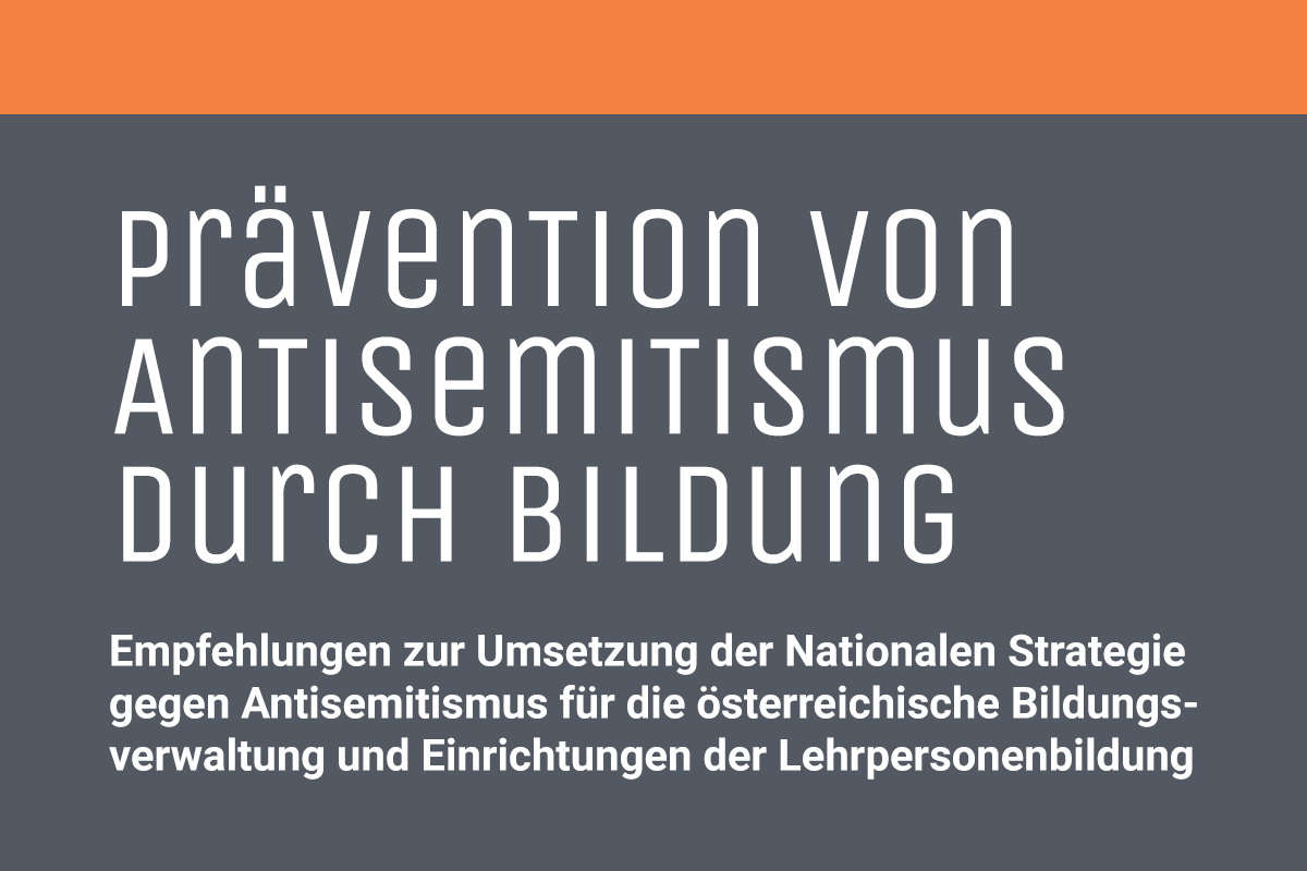 PDF der Broschüre Prävention von Antisemitismus durch Bildung