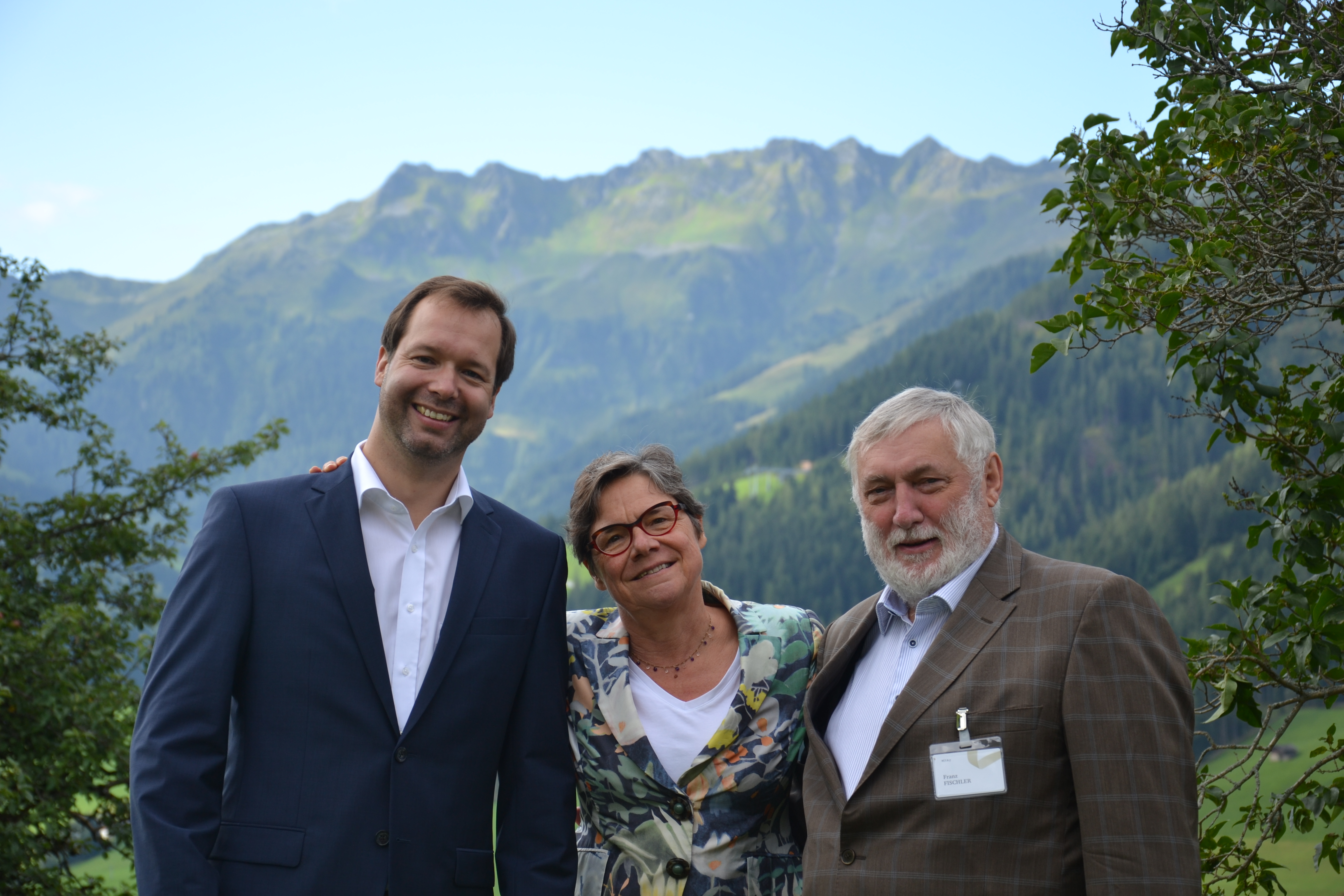 OeAD-Chef Stefan Zotti (links im Bild), Martine Reicherts, Generaldirektorin für Bildung und Kultur der EK, Franz Fischler, Präsident des Europäischen Forums Alpbach