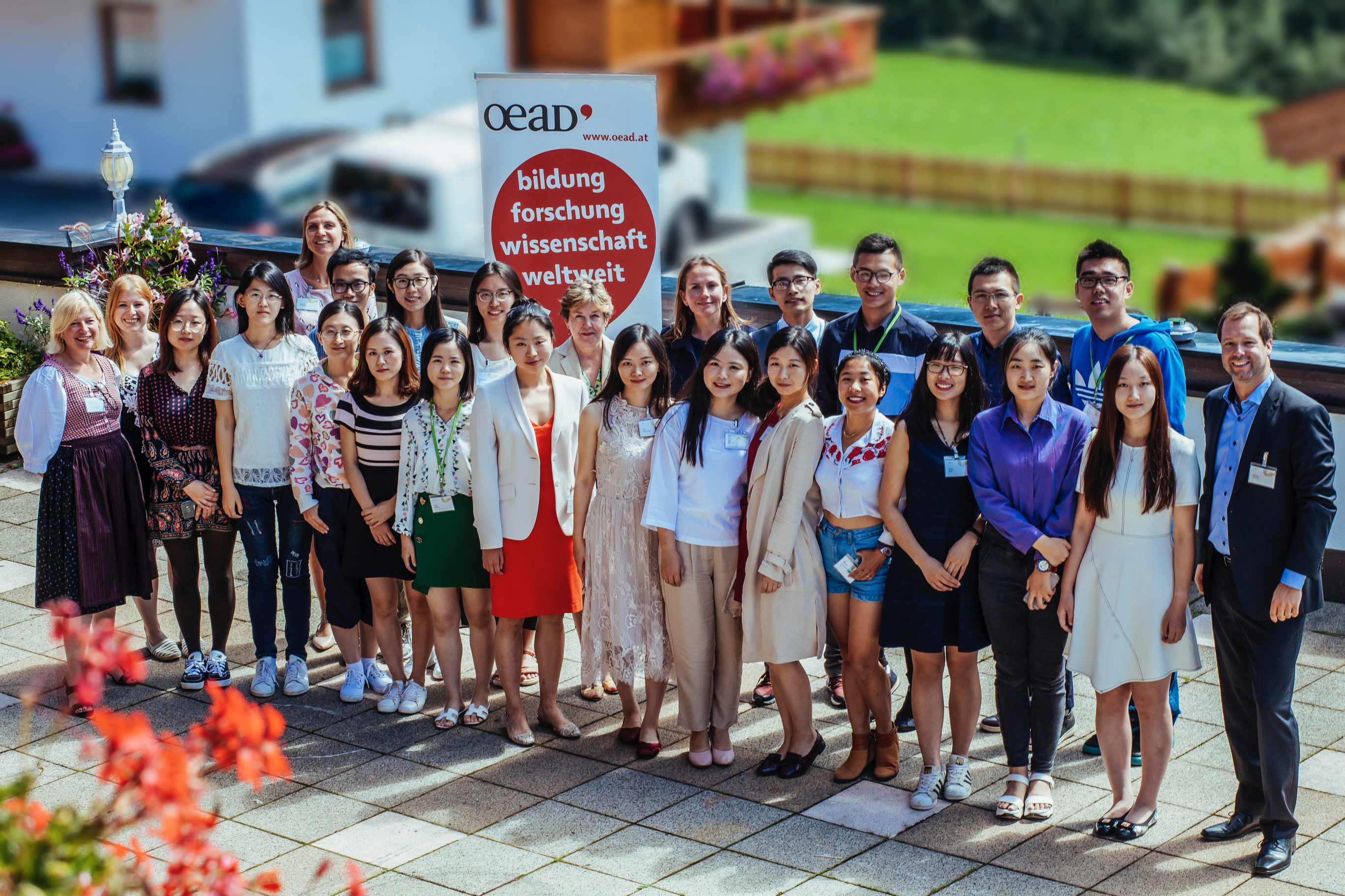 Die chinesischen Studierenden im Kreise ihrer Gastgeber/innen 