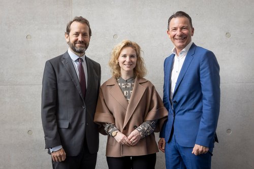OeAD-Geschäftsführer Jakob Calice, Wissenschaftsministerin Eva-Maria Holzleitner, Thomas Madritsch (Geschäftsführer der FH Kufstein)