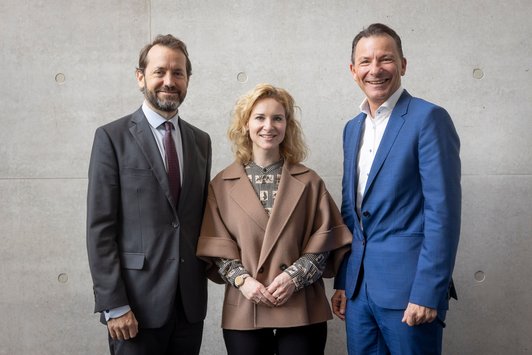 OeAD-Geschäftsführer Jakob Calice, Wissenschaftsministerin Eva-Maria Holzleitner, Thomas Madritsch (Geschäftsführer der FH Kufstein)